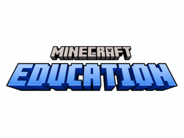 Minecraft Education Logo, grey and blue text
