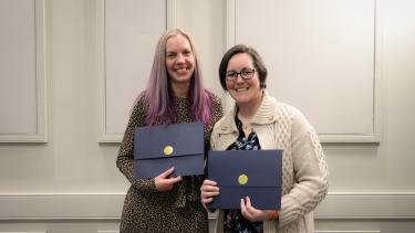 ABC Recognition - 2024 Two female recipients of the ABC program pose together with certificates